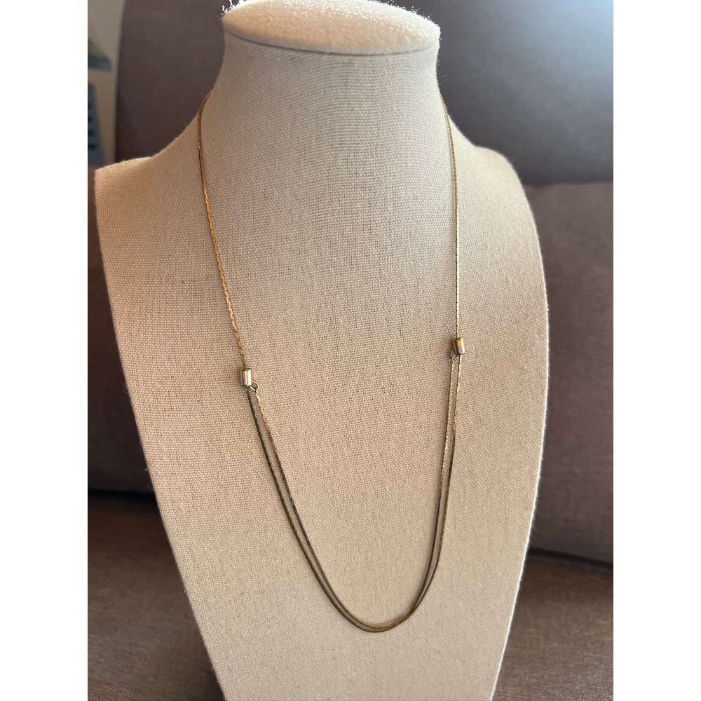 Multi Strand Snake Chain Necklace Slider Gold Layered